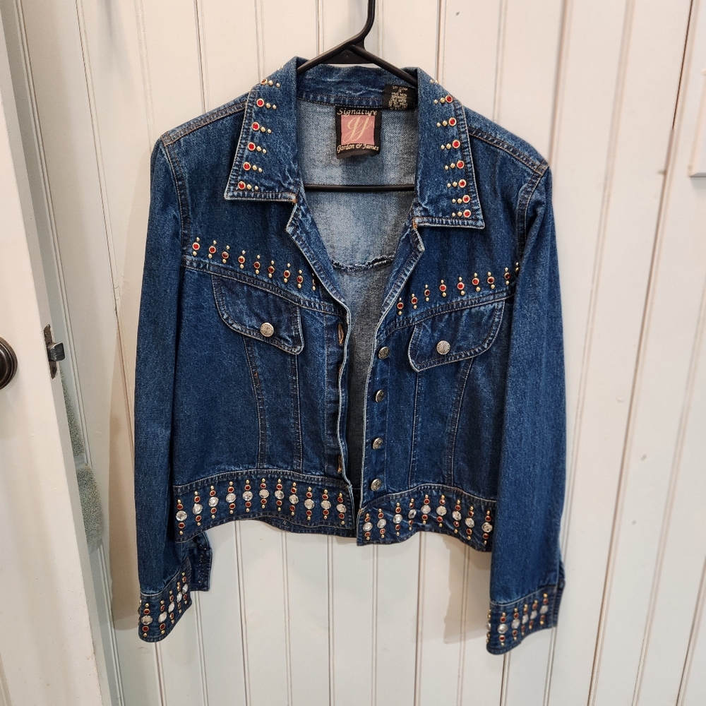 Signature Gordon & James bejeweled jean jacket